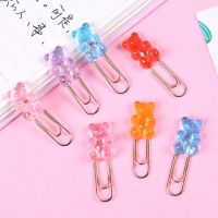 7 Pcs/Set Kawaii Cartoon Rainbow Bear Paper Clip Decoration Bookmark Binder File Clips School Office Stationery Accessories