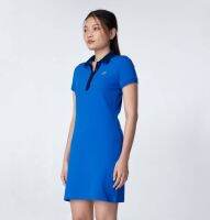 PERFORMANCE BLUE WOMEN POLO DRESS WITH COLOUR BLOCK   ชุดเดรสโปโลสีน้ำเงินปกคัลเลอร์บล็อก