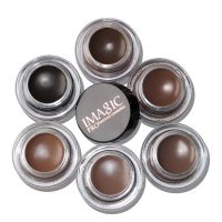 IMAGIC Professional Eye Brow Tint Makeup Tool Waterproof Brow Cream 6 Color Black Brown Eyebrow Gel With Brow Brush 260533