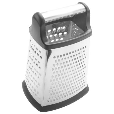 Professional Box Grater, Stainless Steel with 4 Sides, Best for Parmesan Cheese