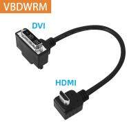 Kabel DVI HDMI ke kabel sudut pendek HDMI pria ke DVI Pria kabel konverter Video Monitor untuk PC Laptop Monitor proyektor