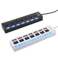 ☸ 7 Ports Usb Hub LED USB High Speed 480 Mbps Adapter USB Hub With Power On Off Switch For PC Laptop Computer PC Laptop With ON/OF