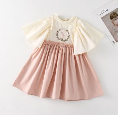 Retail New Baby Girls Embroidery Dress Princess Kids Elegant Party Birthday Dress Holiday 2-6 T