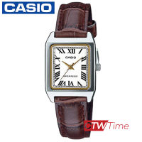 Casio Standard นาฬิกาข้อมือผู้หญิง สายหนัง รุ่น LTP-V007L-7B2UDF (หน้าปัดเงิน / เลขโรมัน)