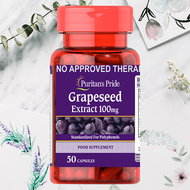 Grapeseed Extract 100mg 50 capsules Grape Seed Oil Puritan's Pride