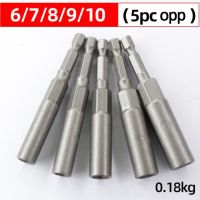 5.5-19mm Impact Socket Adapter 80mm Length Deepen Power Nut Driver Drill Bit Set for Power Tools 6.35Mm Hex Shank Quick Adapter Handtool parts Accessories