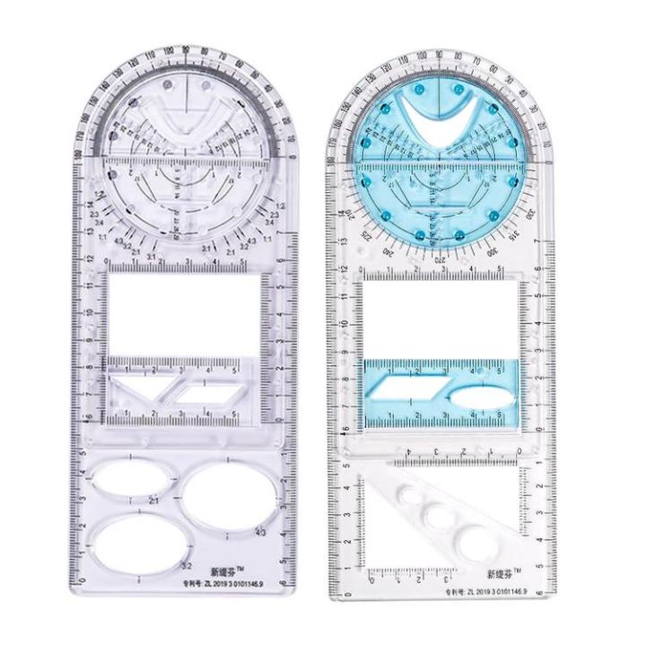 1/2/4*MULTIFUNCTIONAL GEOMETRIC RULER Geometric Drawing Template