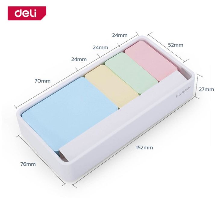 deli-กระดาษข้อความ-โพสอิทแบบมีกาว-กระดาษโน๊ต-1กล่องมีหลายสี-หลายขนาด-แต่ละสีมีอย่างละ150แผ่น-note-paper