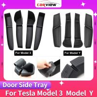 CARVIEW Car Door Side Storage Box For Tesla Model 3 Y Organizer Tray Front Back Handle Armrest Organizer Accessory Decoration