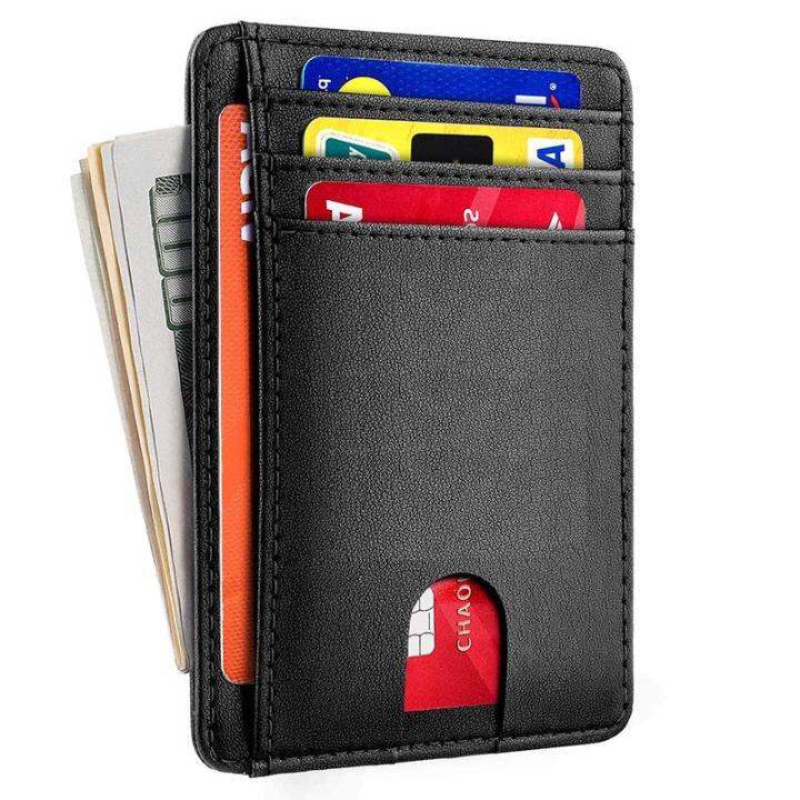 RFID Card Holders Minimalist Slim Front Pocket Wallets for Men with