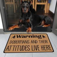 CLOOCL Popular Doormat Dobermans and Their Attitudes Live Here Doormat Anti-Slip Absorbent Door Mat Bedroom Mat Drop Shipping