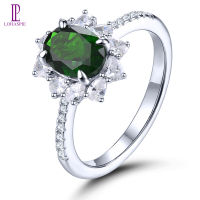 1.3 Carats Silver Ring 925 Original Natural Chrome Diopside Ring Green Gemstone Silver Ring With Stone Lady Women Jewellery Gift