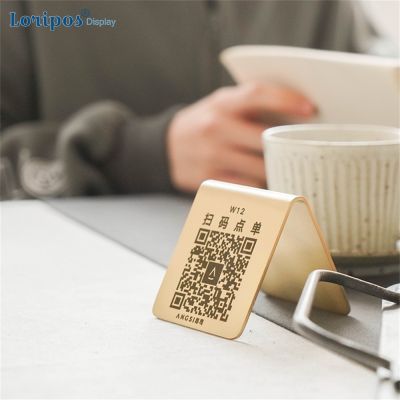Custom Letter Brass Two-dimensional Identification Payment Alipay Wechat Cash Register Account Signage Stand Sweep Code Plate