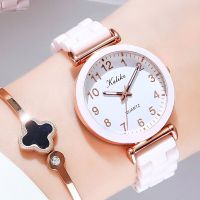 ❀❀ imitation ceramic watch girls junior high school students Korean version simple white waterproof test special fresh numbers