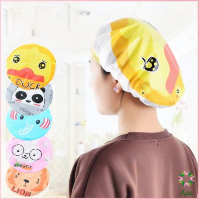 Ayla หมวกคลุมผมอาบน้ำ กันน้ำ ลายการ์ตูนน่ารัก Shower Cap Kids