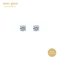 Miniglam Classic Glam CZ Stud Earrings (Silver) ต่างหูเพชรคริสตัล CZ สีเงิน