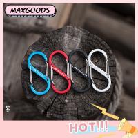 MAXG 4สี เครื่องมือกลางแจ้ง เครื่องมือล็อคกุญแจ กระเป๋าเป้สะพายหลังแคมป์ปิ้ง ตะขอพวงกุญแจขนาดเล็ก หัวเข็มขัดป้องกันการโจรกรรม S ประเภท carabiner