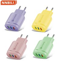 2A ชาร์จเร็ว T017เครื่องชาร์จ USB ชาร์จ3พอร์ตตัวชาร์จไฟสำหรับ iPhone อะแดปเตอร์ติดผนังแท็บเล็ต