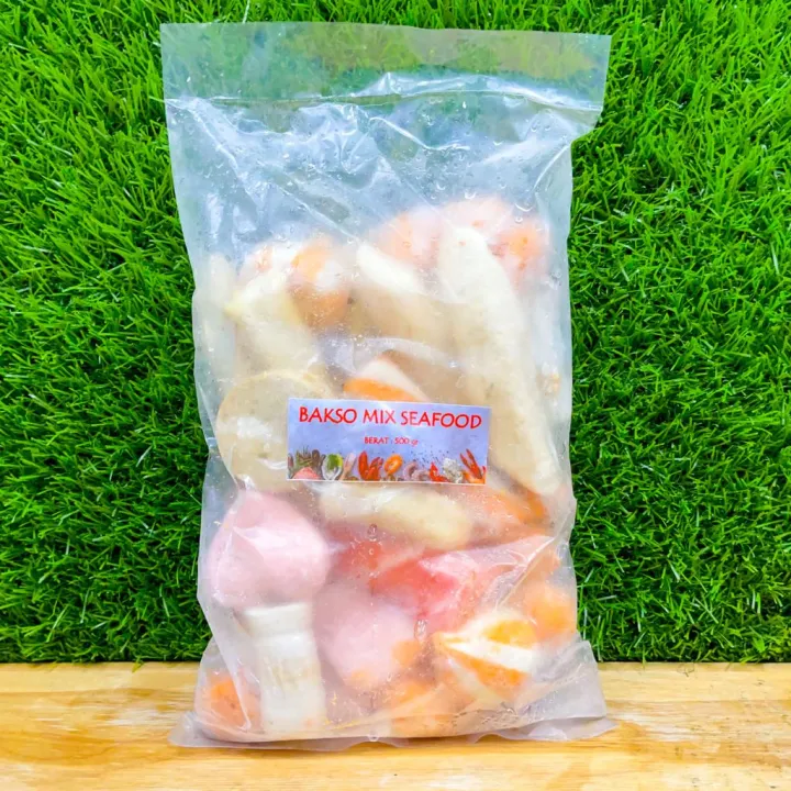 Bakso Seafood Mix Premium Repack 500 Gram Aneka Olahan Baso Ikan