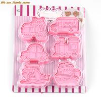 NEW 6pcs 3D Car Plane Cookie Cutter Biscuit Mold Train Vehicle Transportation Baking Stamp Press Sugarcraft Fondant Cake Cutters Bread Cake  Cookie Ac