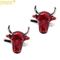 【hot】 Mens red cow bull Chef Men Bouton De Manchette animal cufflinks men gift