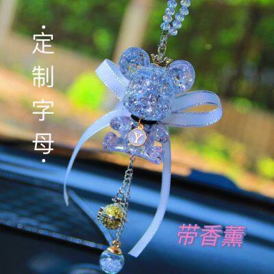 Personalized Car Violence Teddy Bear Custom Letter Pendant Air Outlet Clip Decorative Cute Perfume Aromatherapy Ornaments