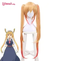 L-Email Wig Miss Kobayashis Dragon Maid Tohru Cosplay Wigs With Bangs Ponytails Synthetic Hair Heat Resistant Kanna Quetzalcoatl