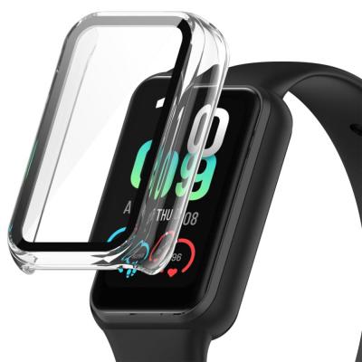 2in1 Glass Screen Protector Case For Huami Amazfit band 7 Smart Full Protective Case Bumper Cover Shell Tempered Film Hard Edge Picture Hangers Hooks