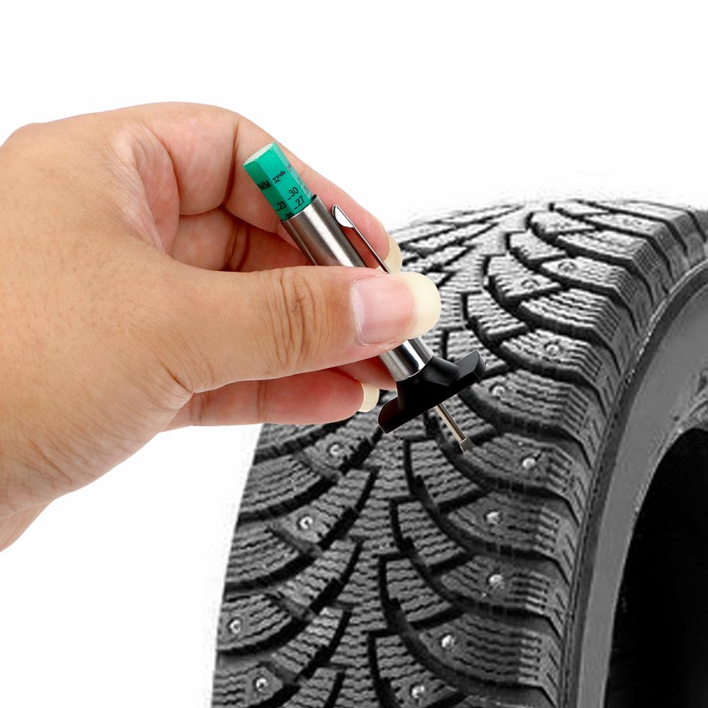0-25mm Car Tire Depth Thread Gauge Color Indicator Diagnostic Tool Meter Measure 