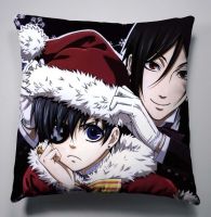 Yingke หมอน Butler Ciel สีดำลายการ์ตูน Kuroshitsuji 40x4 0ซม. ที่คลุมปลอกหมอนที่นั่งเบาะนอน015