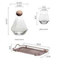 Glass Water bottle Hexagonal Juice Pitcher Cup Set Cold Kettle Transparent Stained Simple Large-capacity Water Jug Drinkware