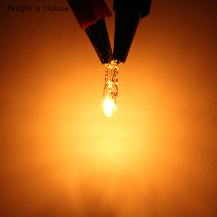 knights-house-10pcs-12v-1-2w-t5หลอดไฟกระจกแดชบอร์ดแผงหน้าปัดเบรคหลอดไฟ