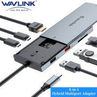 Wavlink USB-C ฮับอเนกประสงค์พร้อมตัวแปลงแบบหลายพอร์ต M.2 Nvme/SATA SSD Enclosure 8-In-1ไฮบริดชนิด-C สำหรับ Windows, Mac OS