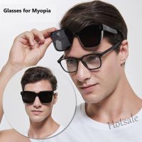 【hot sale】✼ D03 Polarized Sunglasses Men WomenWear Over Myopia Prescription Glasses Photochromic Fishing Eyewear Vintage Night Vision Driving Goggles 近视套镜太阳眼镜男款大号加宽墨镜夹片开车专用高清防晒防紫外线