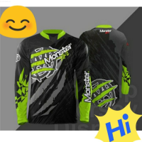 Monster Graphic Black Green Long Sleeve Size S S-3XL XXL Digital Printed Benzema Motocross Jersey for Men{plenty}