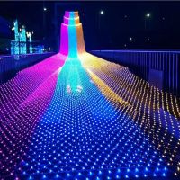 220V LED Net Mesh Fairy String Light 1.5x1.5M 3x2M 6x4M Garland Window Curtain Christmas Fairy Light Wedding Party Holiday Light