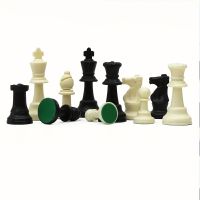 32pcs a set of plastic chess pieces black and white Tuba king 9.7cm high