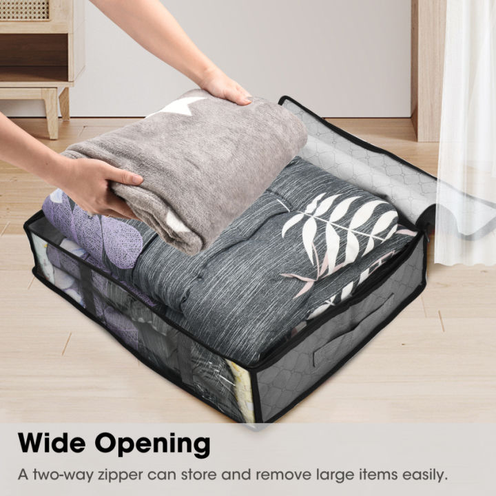 4-pack-underbed-storage-bags-40l-foldable-clothes-bag-large-capacity-storage-containers-with-clear-window-reinforced-handles-zippered-organizer-for-comforters-blankets-bedding-grey