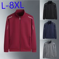 CODDian Zhen 【47-132kg】Jacket Sukan Lelaki Saiz Besar Baju Outerwear Casual Coat Plus Size Long Sleeve
