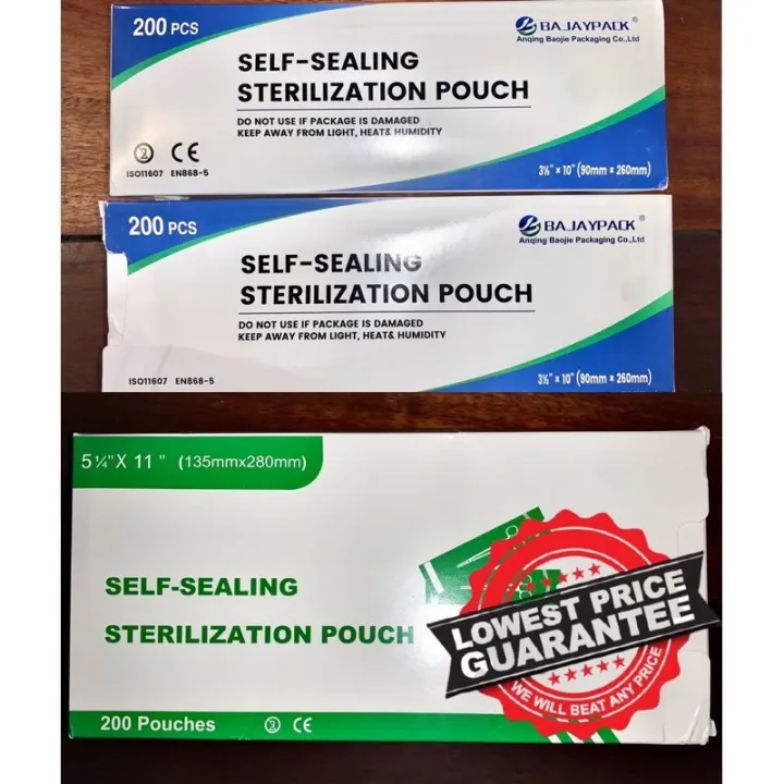 200 PCS Self Sealing Sterilizing Pouch Autoclavable Medical Dental
