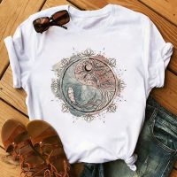 Moon Printing Funny Women T-shirt Harajuku Ullzang Kawaii Short Sleeve Women T Shirt Graphic Tee Cute Top Women Tshirts  5D4A