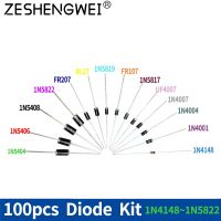 ✟☸ﺴ 100Pcs Rectifier Diodes 1A DO-41 1N4001 1N4002 1N4004 1N4007 50V 100V 200V 400V 1000V in4007