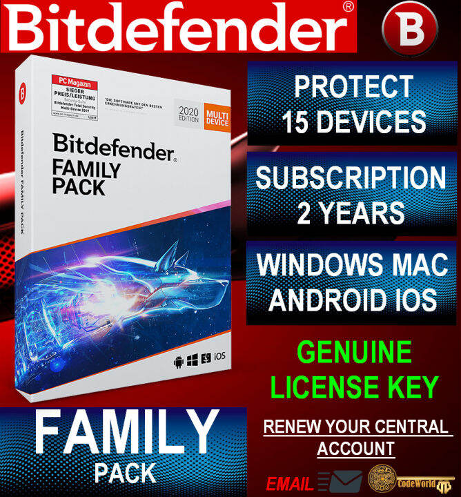 Bitdefender Family Pack 2023 15 devices 2 years, FULL EDITION + VPN