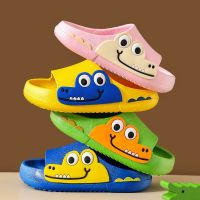 Cartoon Crocodile Children Slippers Open Toe Non-Slip Home Bathroom Shoes Baby Kids Slippers Summer Soft Sole Flats Shoes Boy