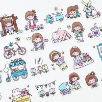 【LZ】 40PCS /Pack Kawaii Girl Rabbit Play Park Sticker Notebook Computer DIY Decoration