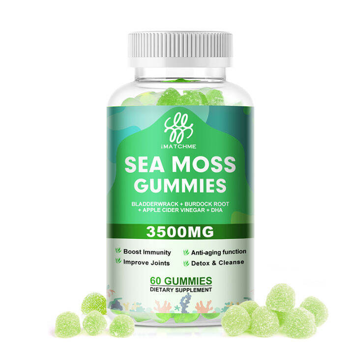 Imatchme Natural Sea Moss Apple Cider Vinegar Gummies Anti-aging 