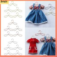 BRAIN 5PCS ทองเงินเงิน ไม้แขวนเสื้อผ้าตุ๊กตา โลหะสำหรับตกแต่ง 75มม./120มม. ไม้แขวนเก็บของบ้านตุ๊กตา ของเล่นสำหรับเด็ก อุปกรณ์เสริมตุ๊กตา ไม้แขวนขนาดเล็ก บ้านตุ๊กตาบ้านตุ๊กตา