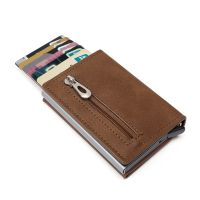 Spot RFID card bag big capacity of multilayer wallet metal fashion small card bag zipper wallet --A0509