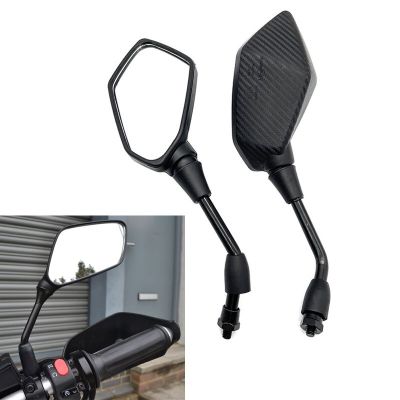 The New 8mm 10mm For kawasaki Z900 Z900RS Z1000 Z800 Z750 Z650 Z300 Z250 Z125 Motorcycle mirror Carbon side Rearview Mirrors