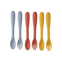 Silicone Months+ Baby Toddler Feeding Self-feeding  Spoon Fork And Set Bowl Fork Spoon Sets